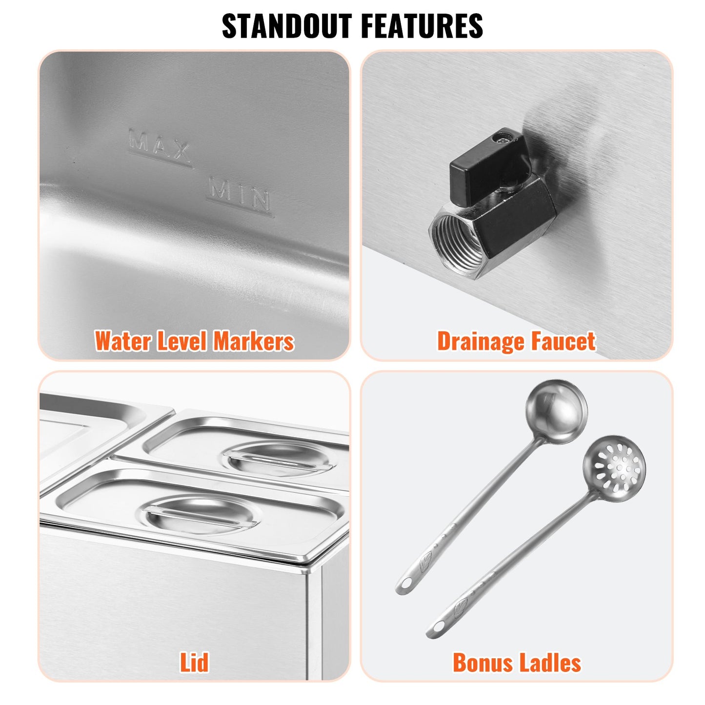 Commercial Electric Food Warmer 3-Pan Countertop Buffet 16L Bain Marie