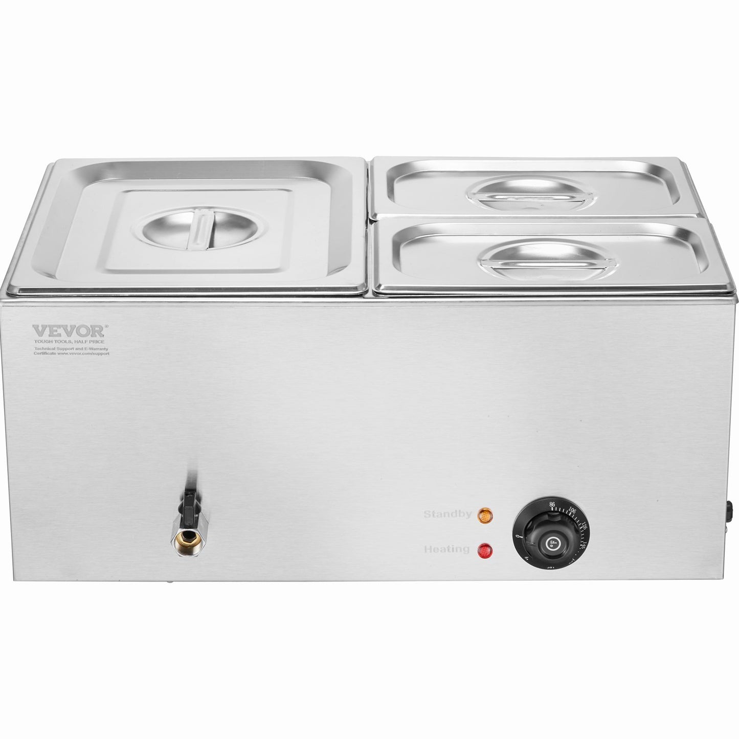Commercial Electric Food Warmer 3-Pan Countertop Buffet 16L Bain Marie
