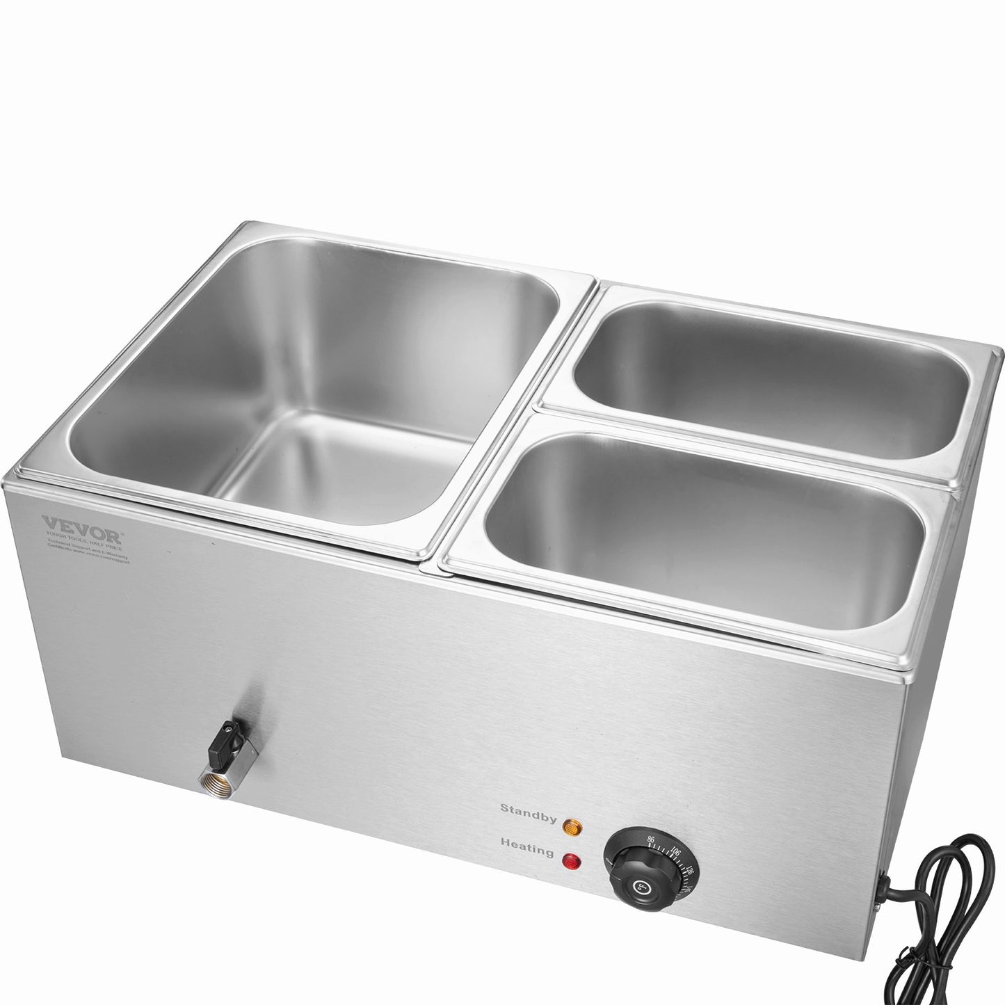 Commercial Electric Food Warmer 3-Pan Countertop Buffet 16L Bain Marie
