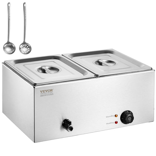Commercial Electric Food Warmer 2-Pan Countertop Buffet 17L Bain Marie