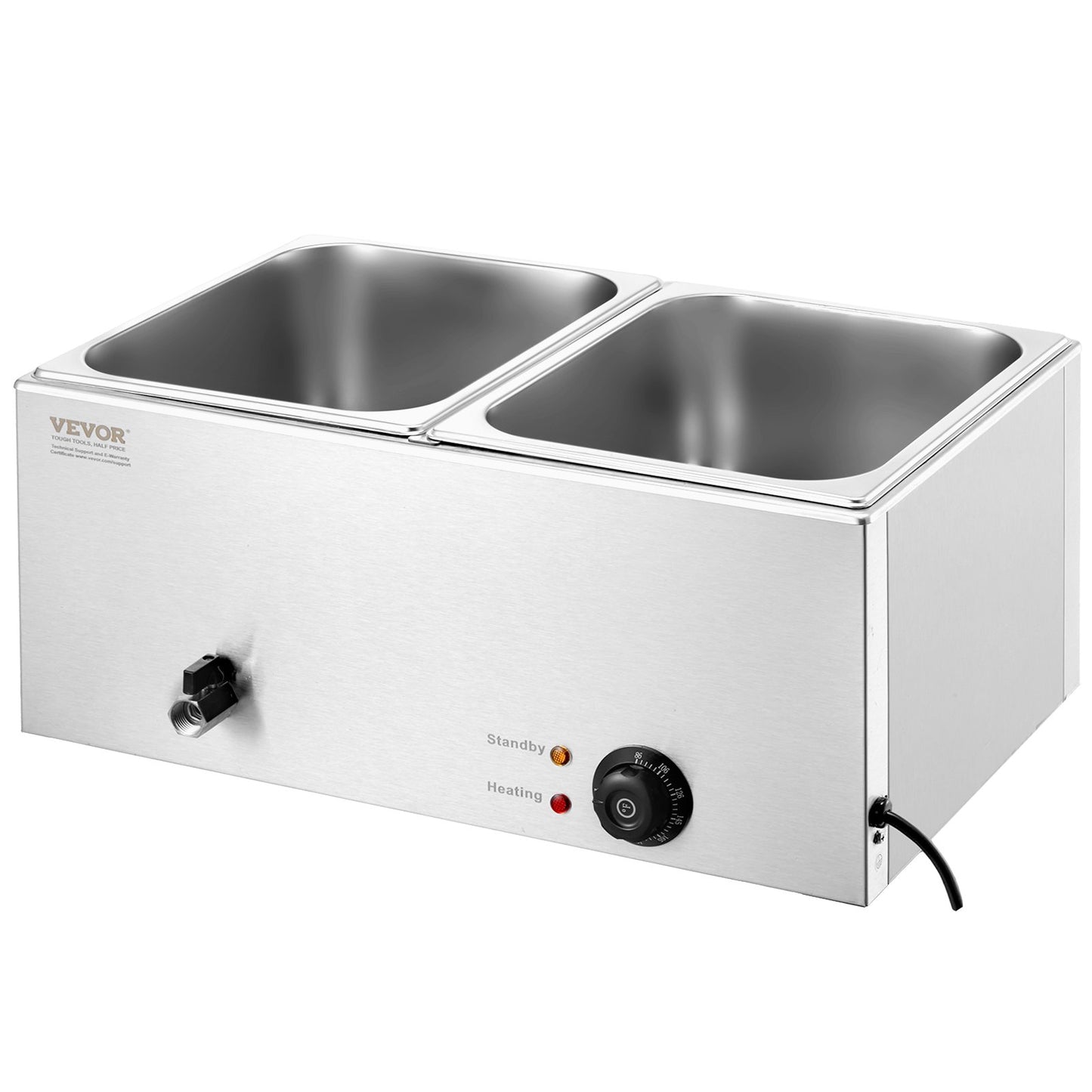 Commercial Electric Food Warmer 2-Pan Countertop Buffet 17L Bain Marie