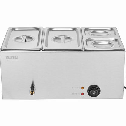 Commercial Electric Food Warmer 4-Pan Countertop Buffet 15.5L Bain Marie