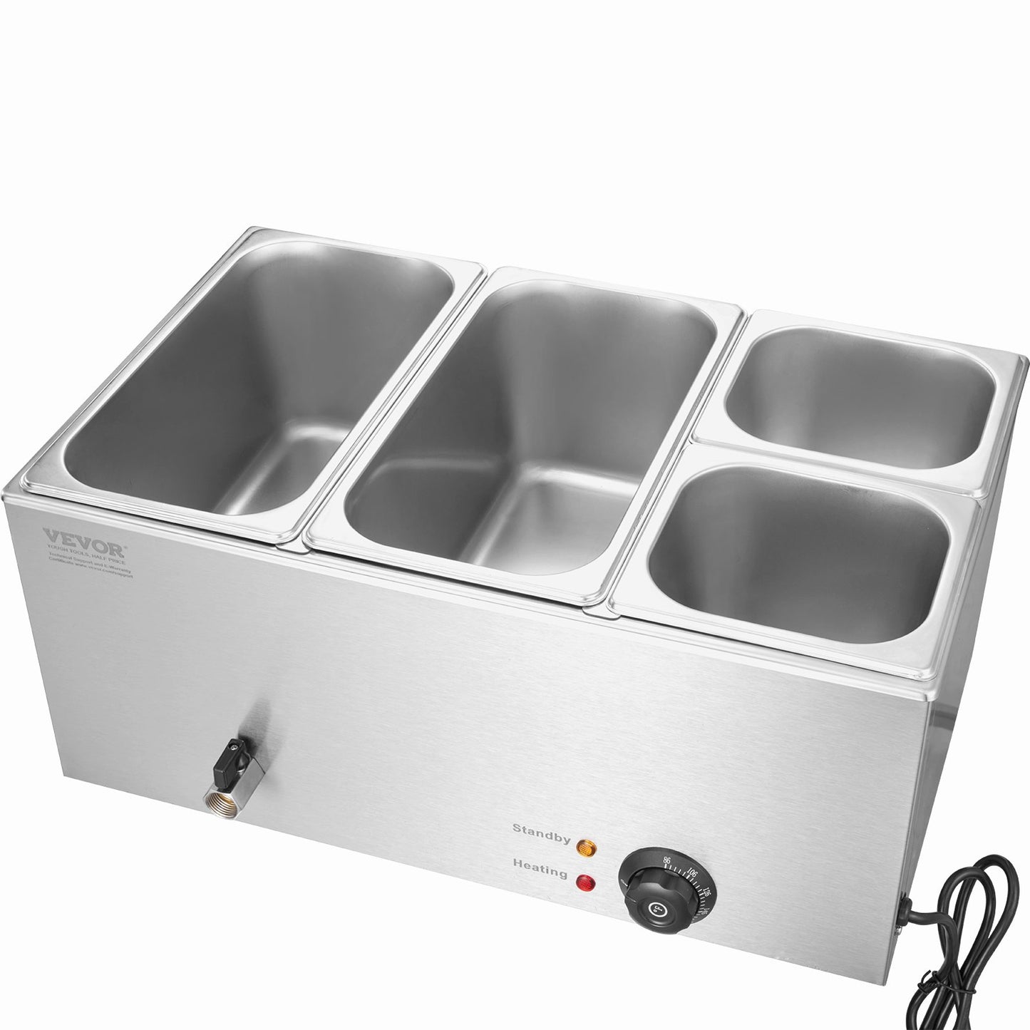 Commercial Electric Food Warmer 4-Pan Countertop Buffet 15.5L Bain Marie