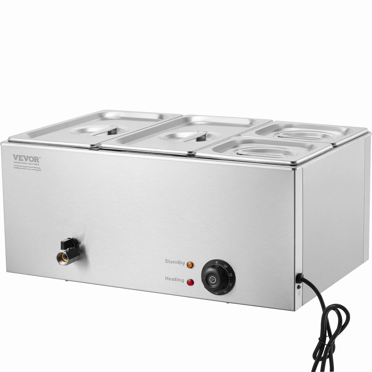 Commercial Electric Food Warmer 4-Pan Countertop Buffet 15.5L Bain Marie