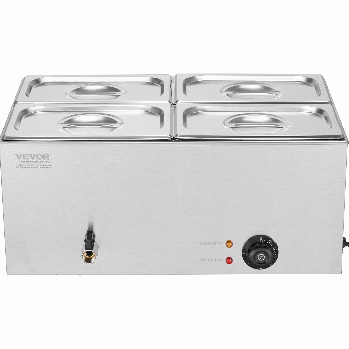 Commercial Electric Food Warmer 4-Pan Countertop Buffet 15L Bain Marie