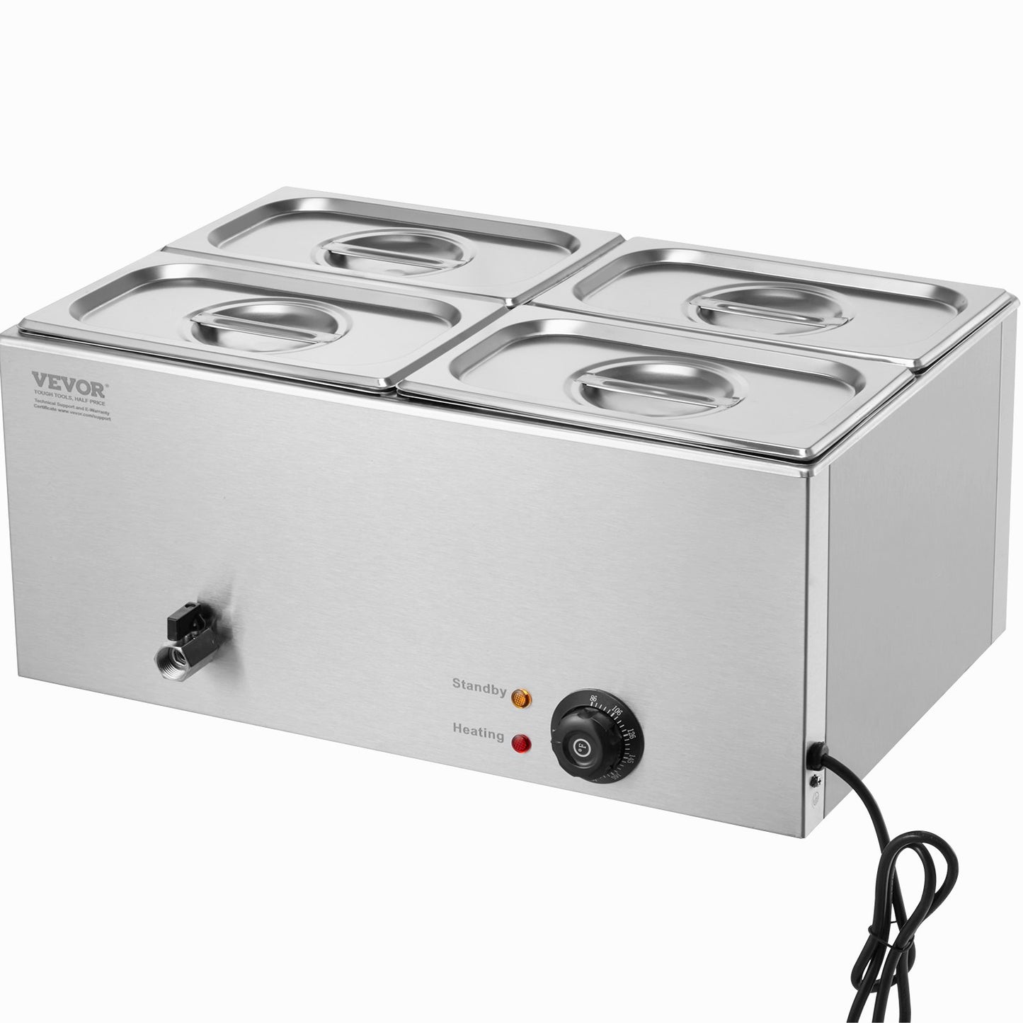 Commercial Electric Food Warmer 4-Pan Countertop Buffet 15L Bain Marie