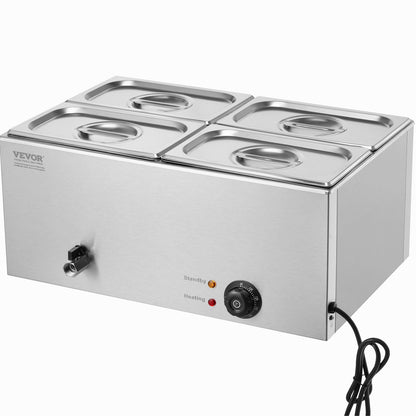 Commercial Electric Food Warmer 4-Pan Countertop Buffet 15L Bain Marie