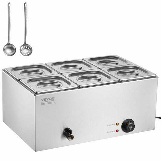 Commercial Electric Food Warmer 6 Pan Counter Buffet 13.5L Bain Marie