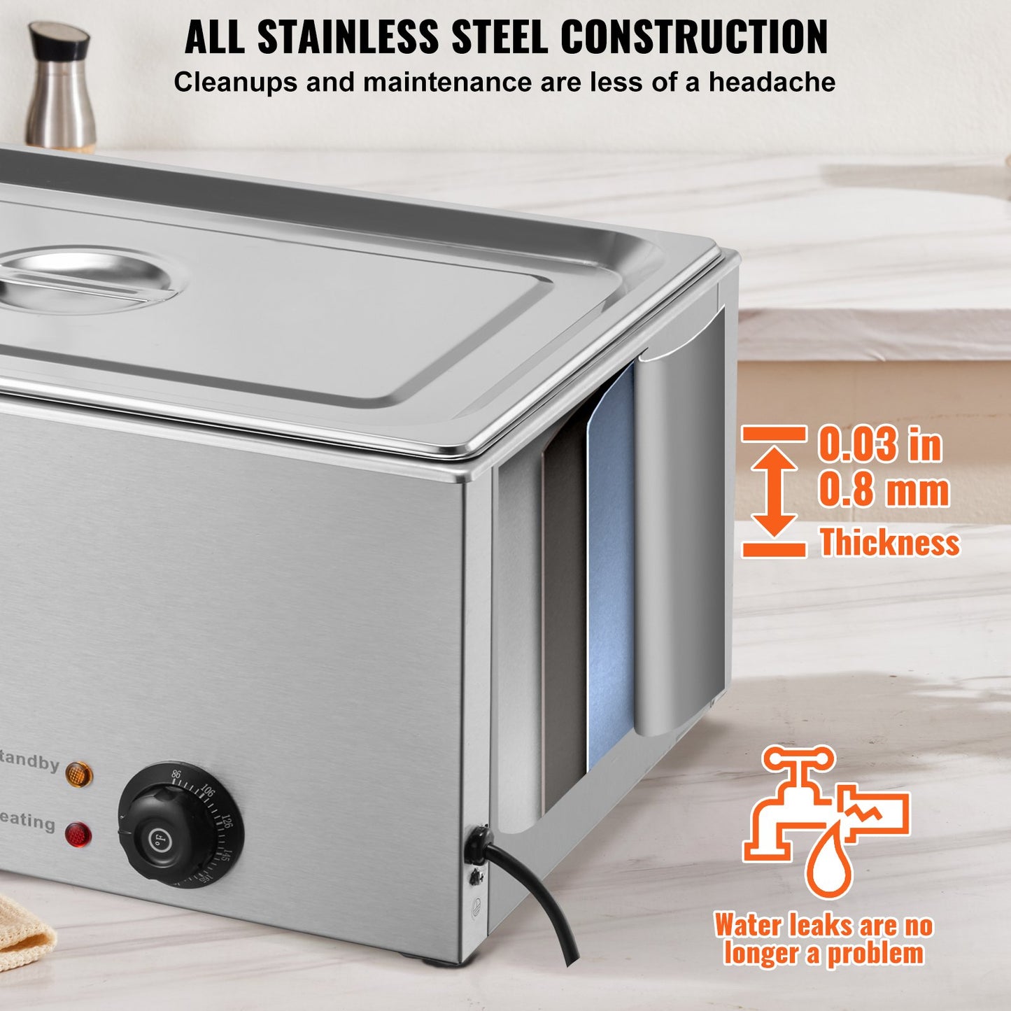 Commercial Electric Food Warmer Countertop Buffet 1*18L Pan Bain Marie