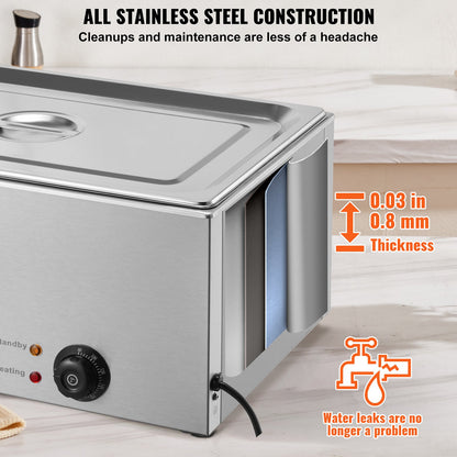 Commercial Electric Food Warmer Countertop Buffet 1*18L Pan Bain Marie