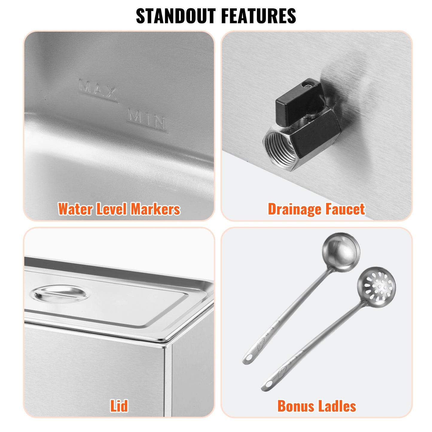 Commercial Electric Food Warmer Countertop Buffet 1*18L Pan Bain Marie