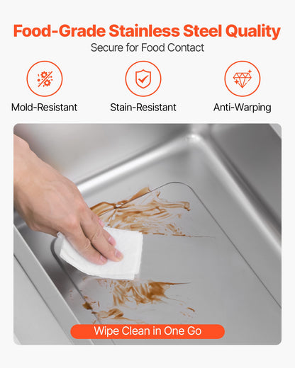 Commercial Food Warmer, 1200W Electric Stainless Steel Steam Food Warmer, Fast Heating Countertop Buffet Bain Marie with Soup & Perforated Ladles, for Catering, Restaurants, Parties, Buffets