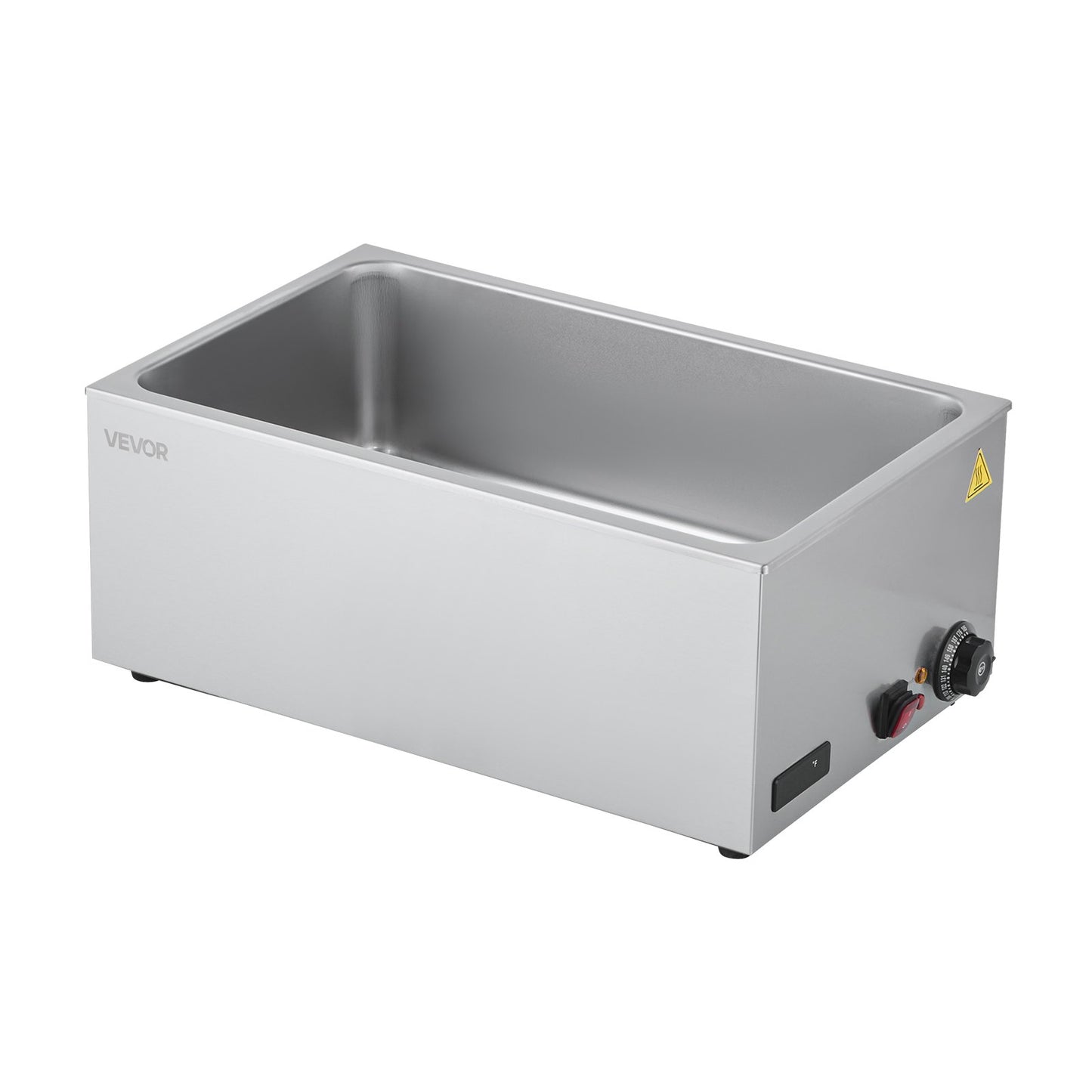 Commercial Food Warmer, 1200W Electric Stainless Steel Steam Food Warmer, Fast Heating Countertop Buffet Bain Marie with Soup & Perforated Ladles, for Catering, Restaurants, Parties, Buffets