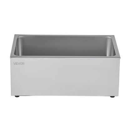 Commercial Food Warmer, 1200W Electric Stainless Steel Steam Food Warmer, Fast Heating Countertop Buffet Bain Marie with Soup & Perforated Ladles, for Catering, Restaurants, Parties, Buffets