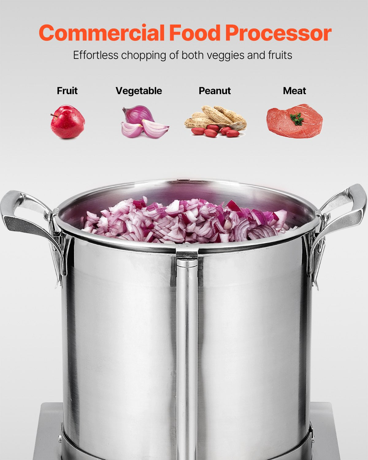 Food Processor &amp; Vegetable Chopper 10L Food Grade Stainless Steel Mixer