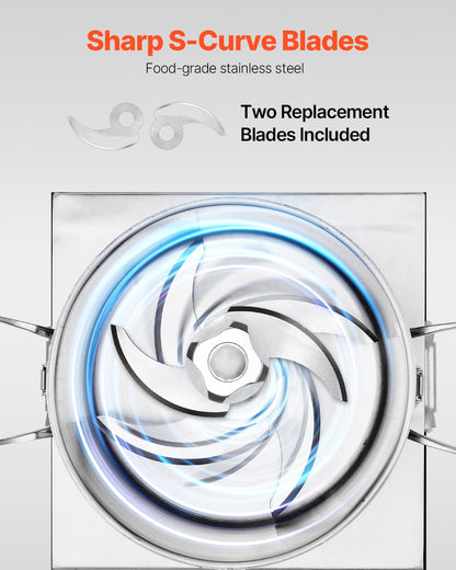 Food Processor &amp; Vegetable Chopper 10L Food Grade Stainless Steel Mixer