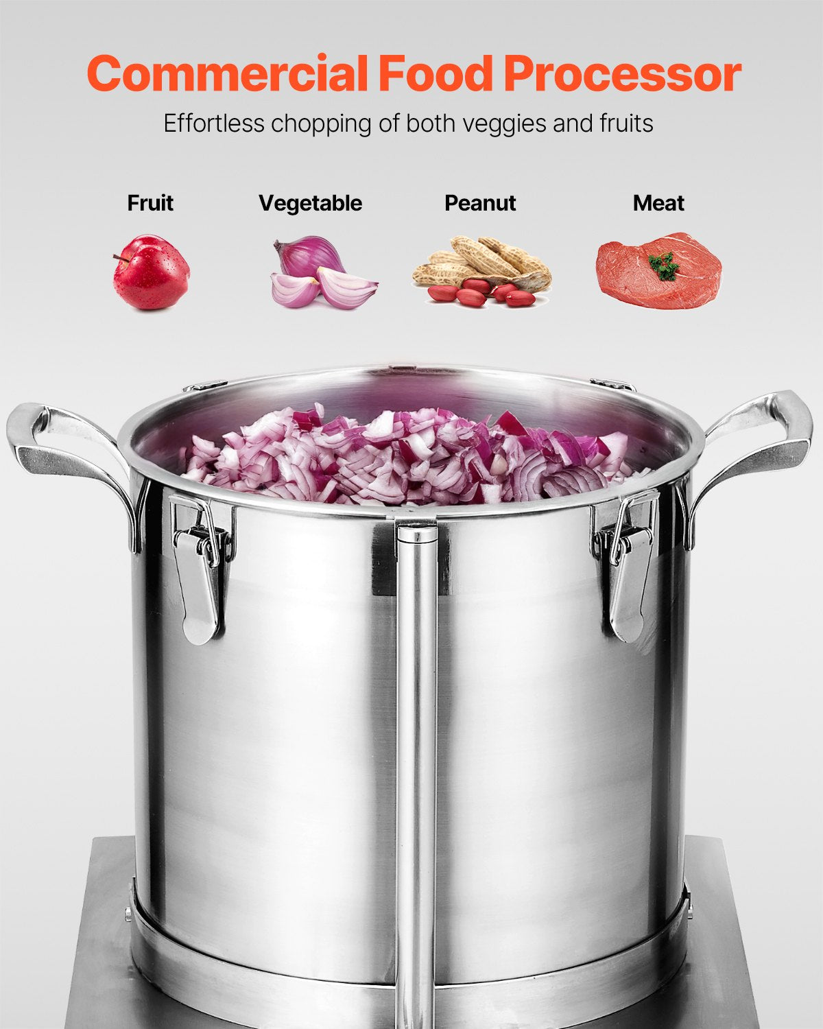 Food Processor &amp; Vegetable Chopper 15L Food Grade Stainless Steel Mixer
