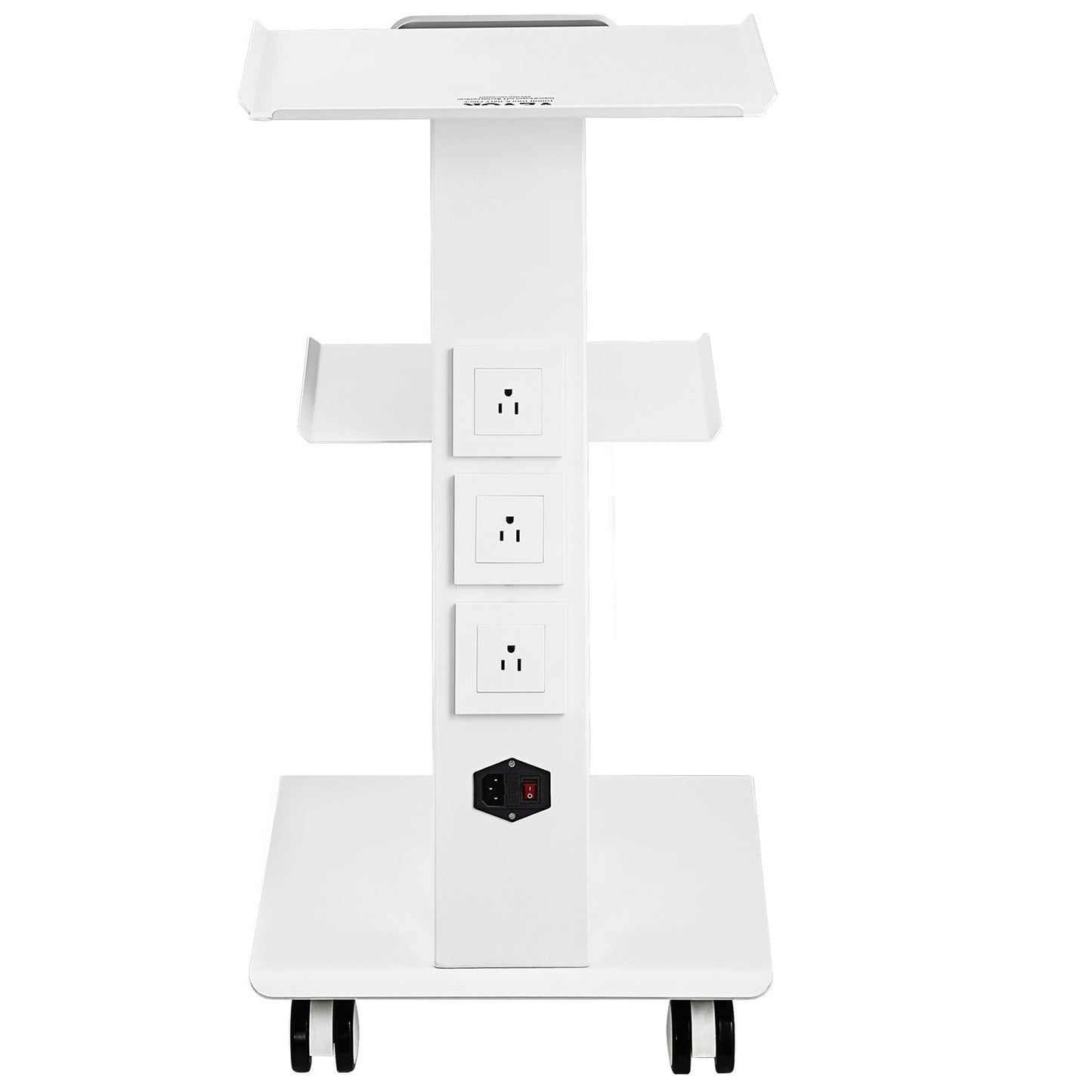 Trolley Cart Dental Lab Mobile Rolling Serving Cart 3 Layers with Outlets