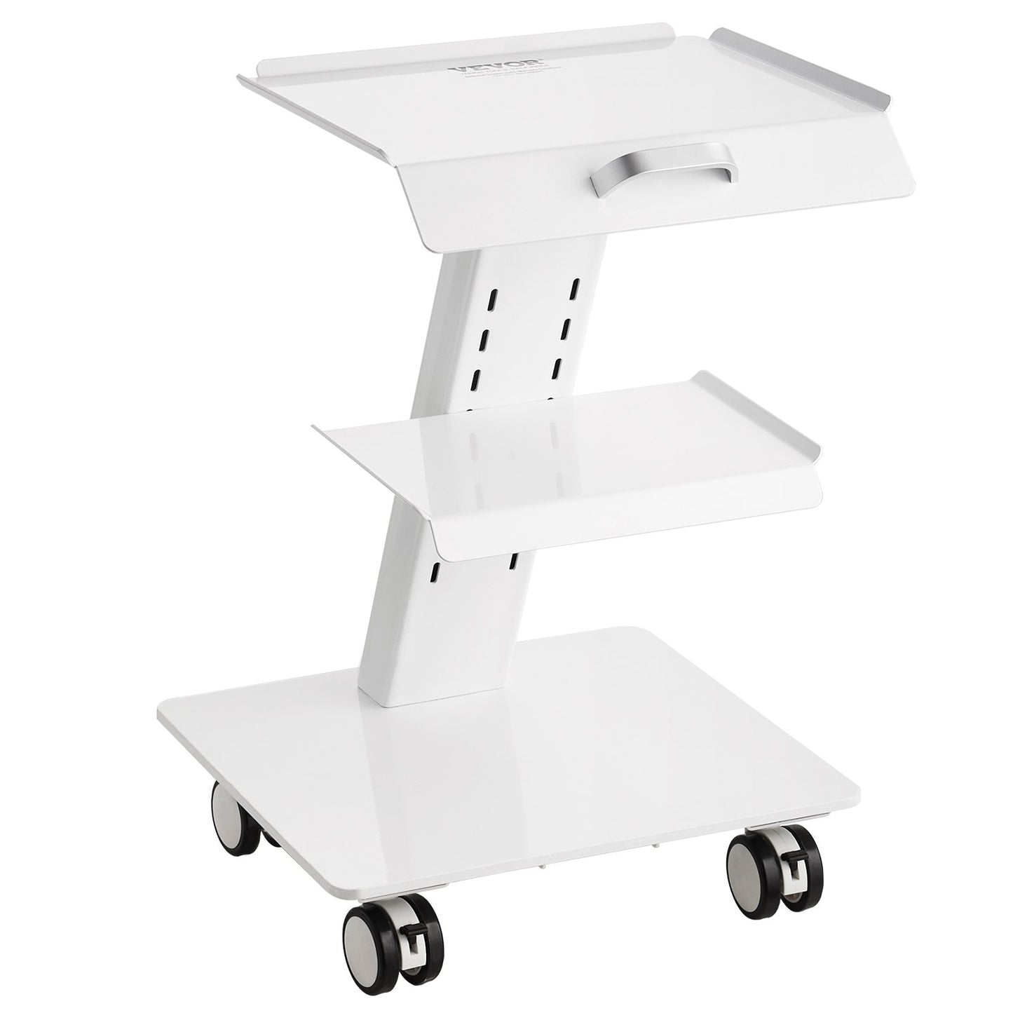 Lab Cart, 3-Tier Rolling Lab Cart, Metal Mobile Cart with Swivel Wheels, Tray Rolling Clinic Cart 220 lbs Weight Capacity, for Lab, Clinic, Beauty and Salon