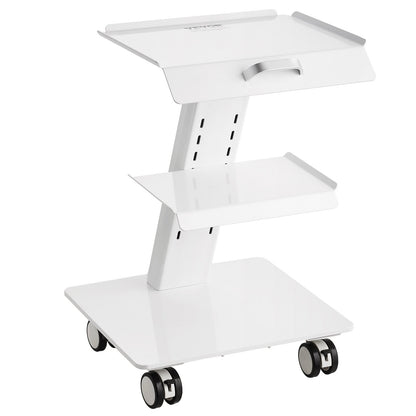 Lab Cart, 3-Tier Rolling Lab Cart, Metal Mobile Cart with Swivel Wheels, Tray Rolling Clinic Cart 220 lbs Weight Capacity, for Lab, Clinic, Beauty and Salon