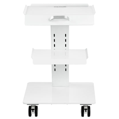 Lab Cart, 3-Tier Rolling Lab Cart, Metal Mobile Cart with Swivel Wheels, Tray Rolling Clinic Cart 220 lbs Weight Capacity, for Lab, Clinic, Beauty and Salon