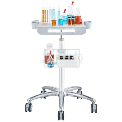 Medical Cart, Salon Cart with Wheels, Mobile Trolley Cart 26.77"-42.91" Height Adjustable, Metal Salon Stations for Hairdresser, Rolling Stationary Lab Cart for Clinic, Beauty and Salon