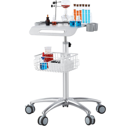Medical Cart, Salon Cart with Wheels, Mobile Trolley Cart 26.77"-42.91" Height Adjustable, Metal Salon Stations for Hairdresser, Rolling Stationary Lab Cart for Clinic, Beauty and Salon