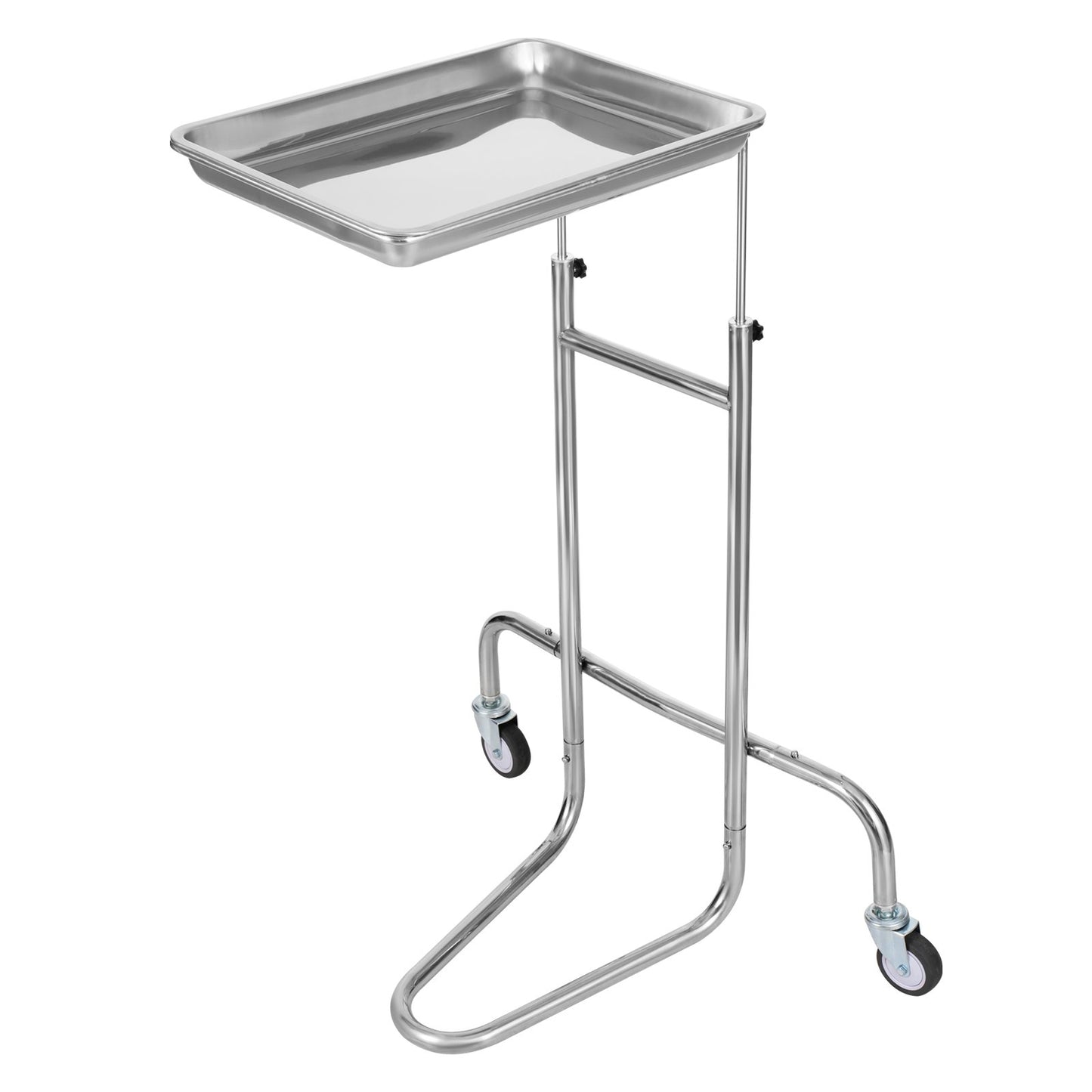 Stainless Steel Lab Cart with Single Tray and 2 Silent Wheels for Lab Clinic