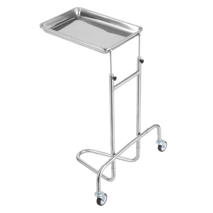 Stainless Steel Lab Cart with Single Tray and 2 Silent Wheels for Lab Clinic