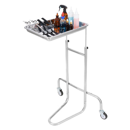 Stainless Steel Lab Cart with Single Tray and 2 Silent Wheels for Lab Clinic