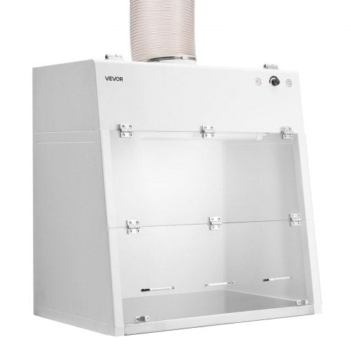 Ducted Fume Hood, 23.62 x 31.69 x 27.56 inch Working Area, Lab Fume Hood with LED Light and G1 Pre-Filter, Exhaust Equipment for Laboratory Fume Control and Pharmaceutical Compounding, White