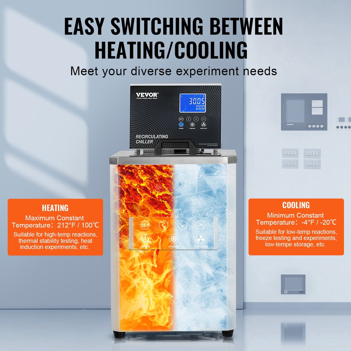 Labor-Kühler/Umwälzpumpe, 6 l, für Labor, -20 °C bis 100 °C