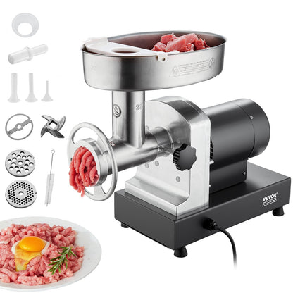 Commercial Electric Meat Grinder 14 Lbs/Min Sausage Stuffer Kitchen