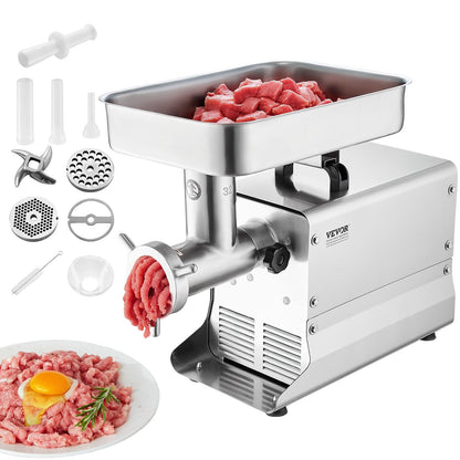 Commercial Electric Meat Grinder 21 Lbs/Min Sausage Stuffer Kitchen