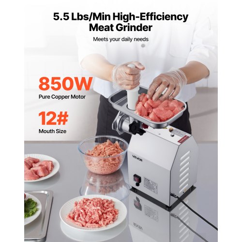 Commercial Electric Meat Grinder 5.5 Lbs/Min Sausage Stuffer Kitchen