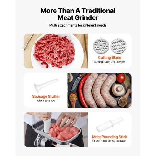 Commercial Electric Meat Grinder 5.5 Lbs/Min Sausage Stuffer Kitchen