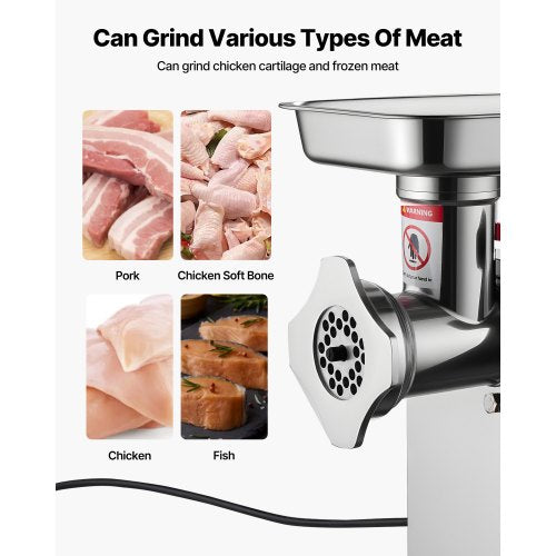 Commercial Electric Meat Grinder 5.5 Lbs/Min Sausage Stuffer Kitchen