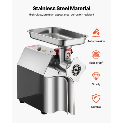 Commercial Electric Meat Grinder 5.5 Lbs/Min Sausage Stuffer Kitchen