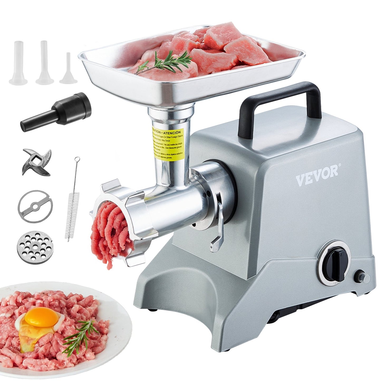 Commercial Electric Meat Grinder 5 Lb/Min Capacity 575 W Sausage Stuffer