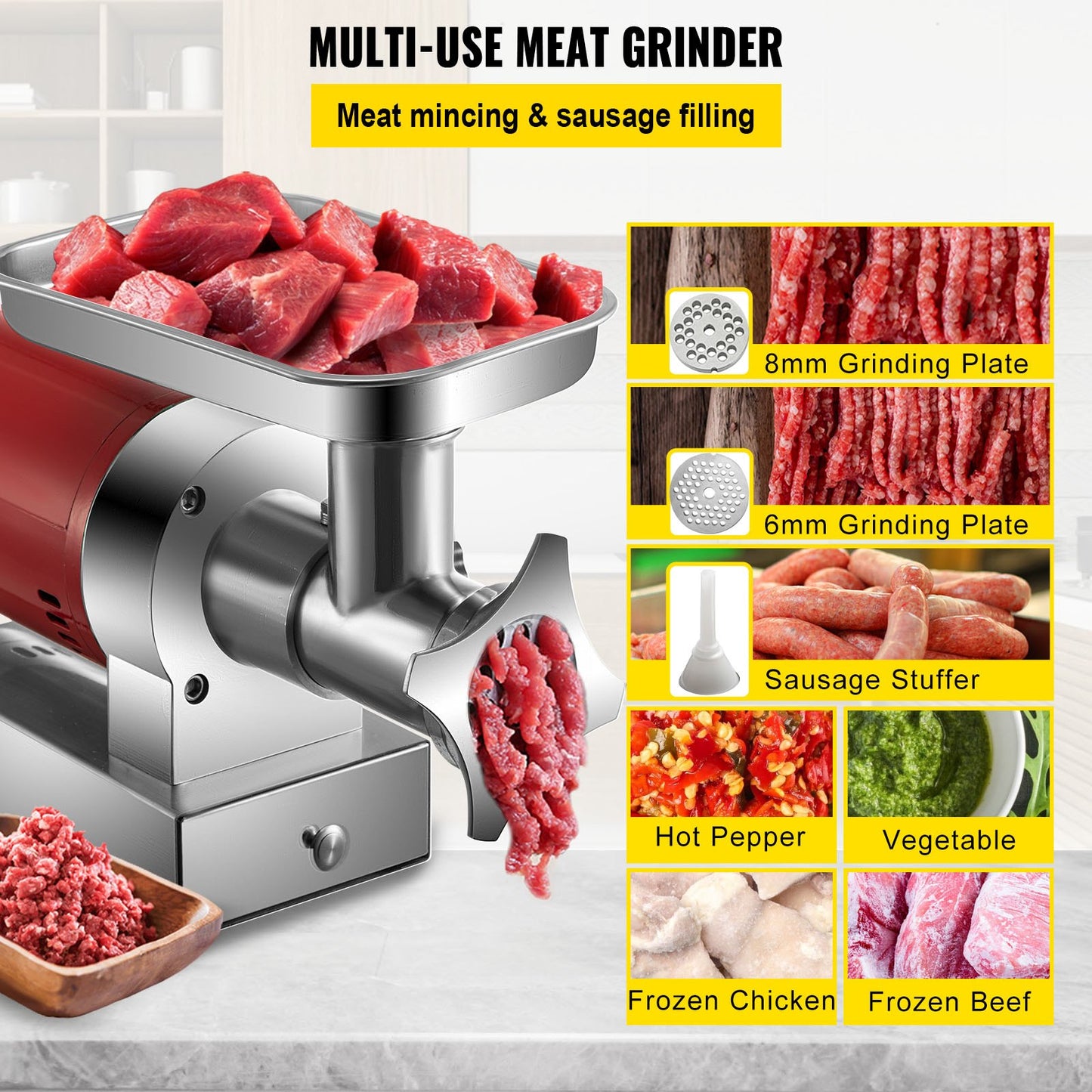 Electric meat grinder machine electric meat grinder 661 pounds/hour 1100W