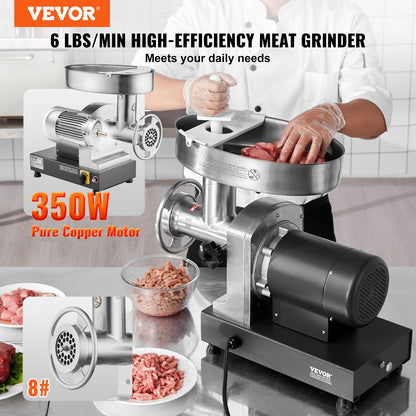 Commercial Electric Meat Grinder 6 Lbs/Min Sausage Stuffer Kitchen