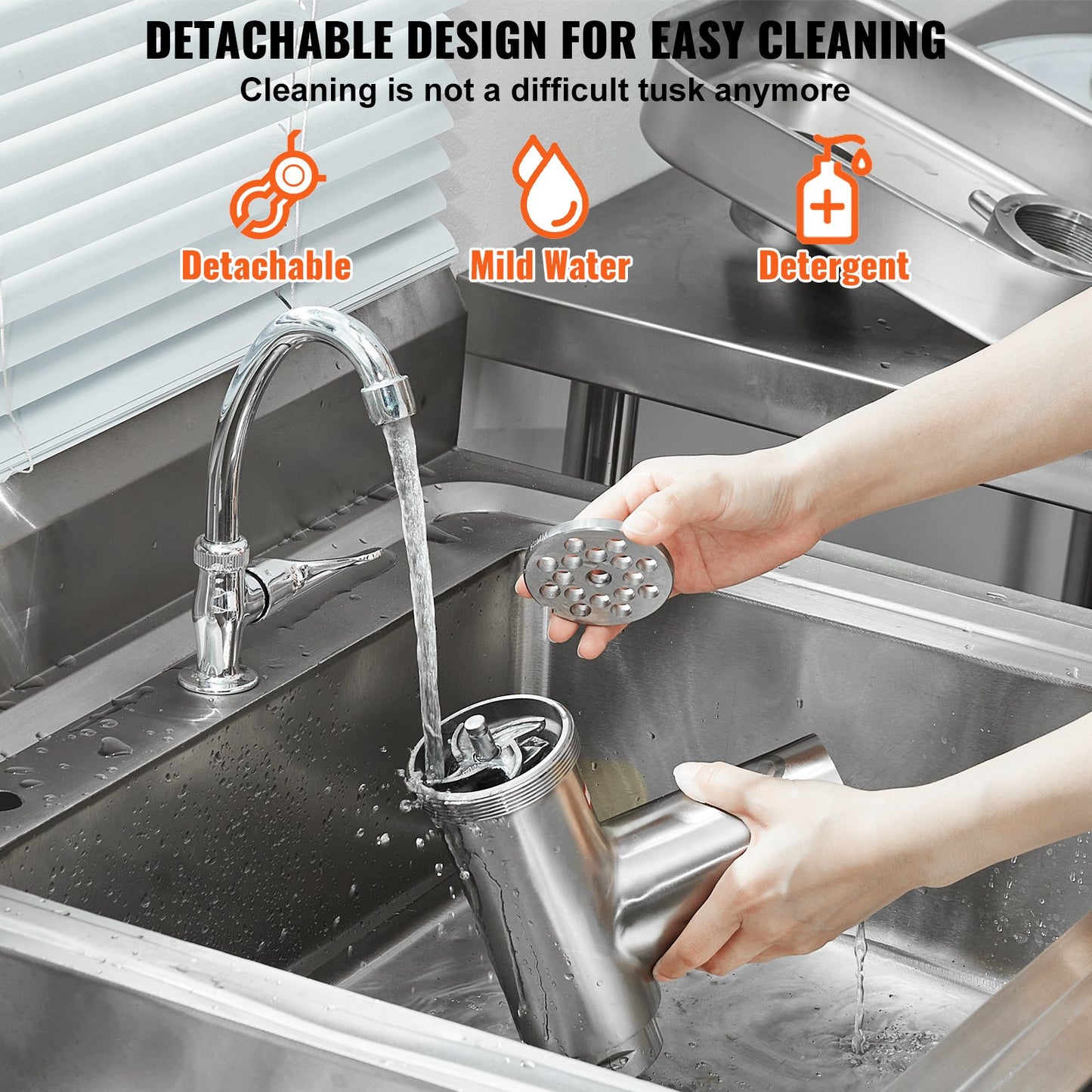 Commercial Electric Meat Grinder 5 Lbs/Min Sausage Stuffer Kitchen