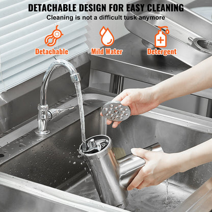 Commercial Electric Meat Grinder 5 Lbs/Min Sausage Stuffer Kitchen