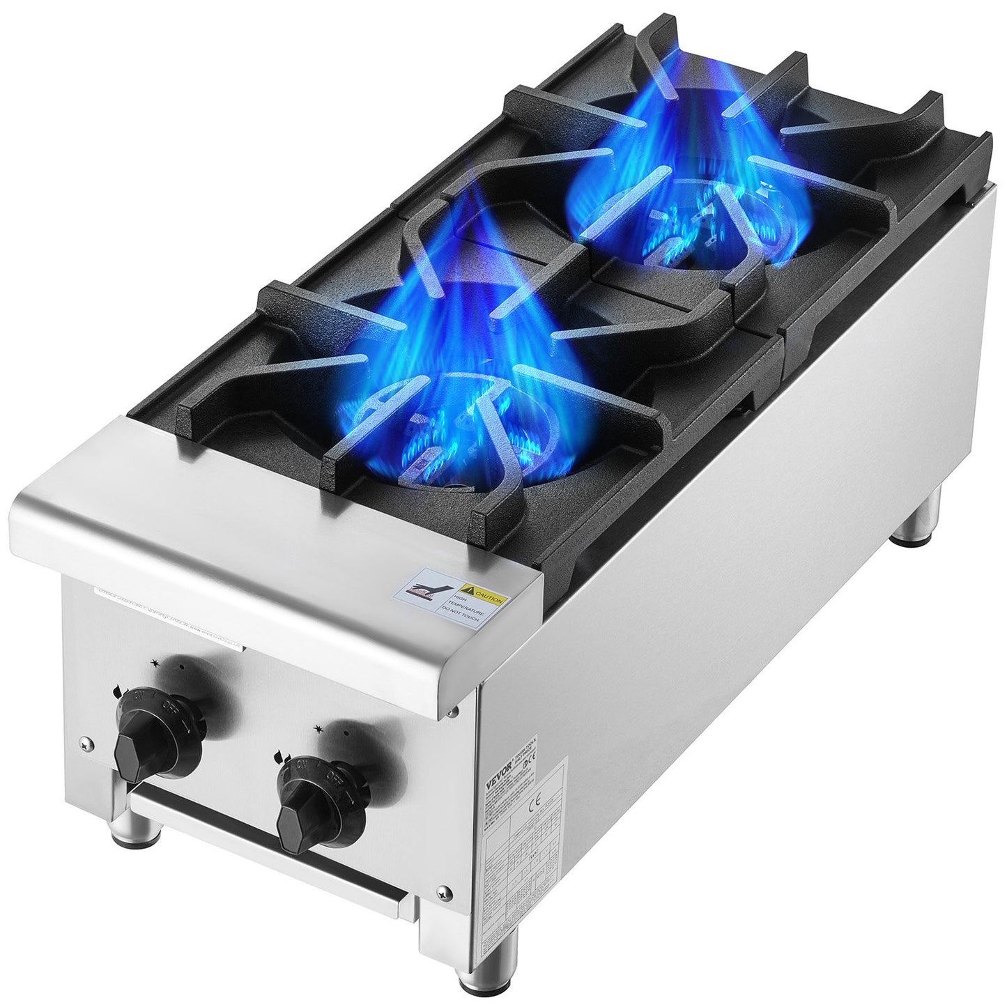 Commercial Gas Stove Cooker 2 Burners Countertop Cooking Hot Plate Kitchen