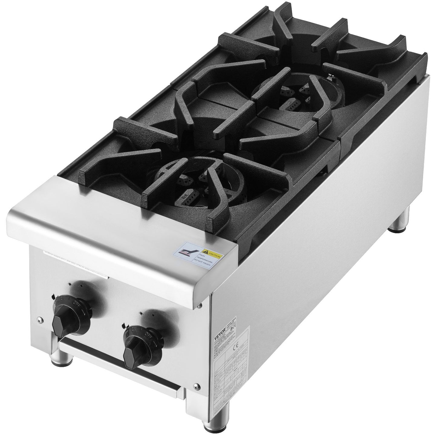 Commercial Gas Stove Cooker 2 Burners Countertop Cooking Hot Plate Kitchen