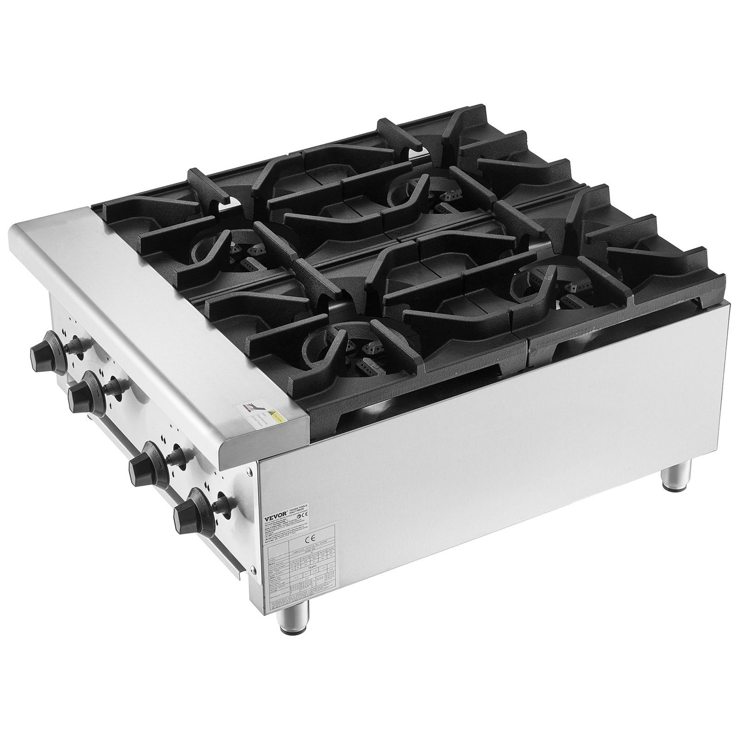 Commercial Gas Stove Cooker 4 Burners Countertop Cooking Hot Plate Kitchen