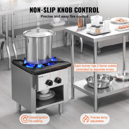 Commercial Gas Stove Cooker 1 Burner Countertop Cooking Hot Plate Kitchen