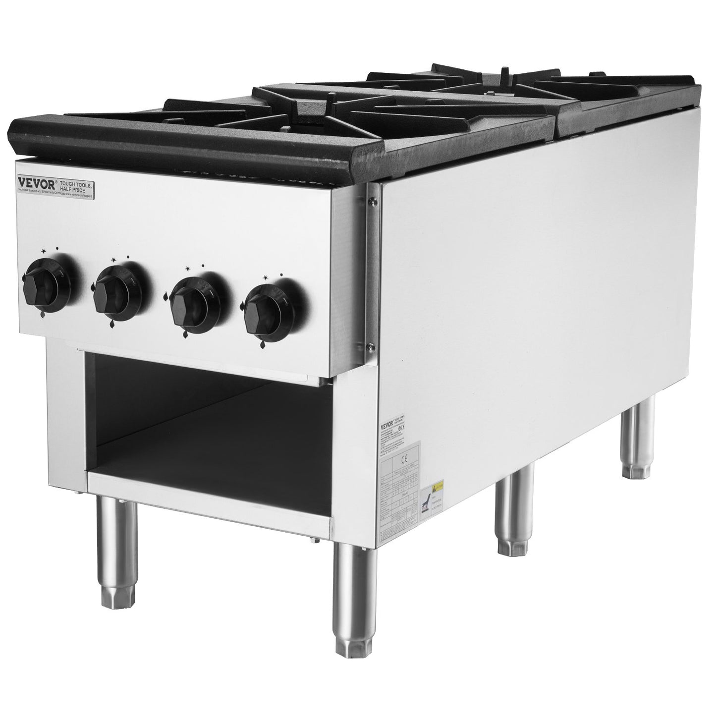 Commercial Gas Stove Cooker 2 Burners Countertop Cooking Hot Plate Kitchen