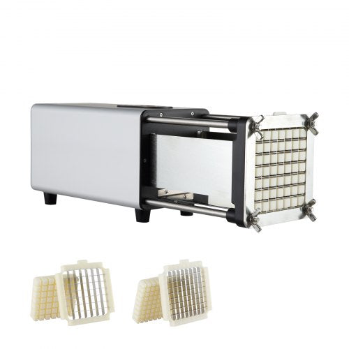 Electric French Fry Cutter, Potato Slicer with 1/2-Inch and 3/8-Inch Stainless Steel Blades, Potato Cutter Chopper w/ Anti-slip Feet, Great for Potato, French Fries, Cucumber, Vegetables, Carrot