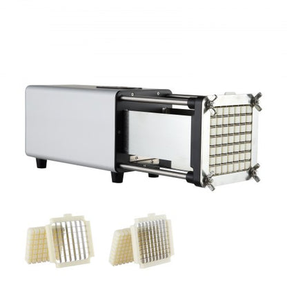 Electric French Fry Cutter, Potato Slicer with 1/2-Inch and 3/8-Inch Stainless Steel Blades, Potato Cutter Chopper w/ Anti-slip Feet, Great for Potato, French Fries, Cucumber, Vegetables, Carrot